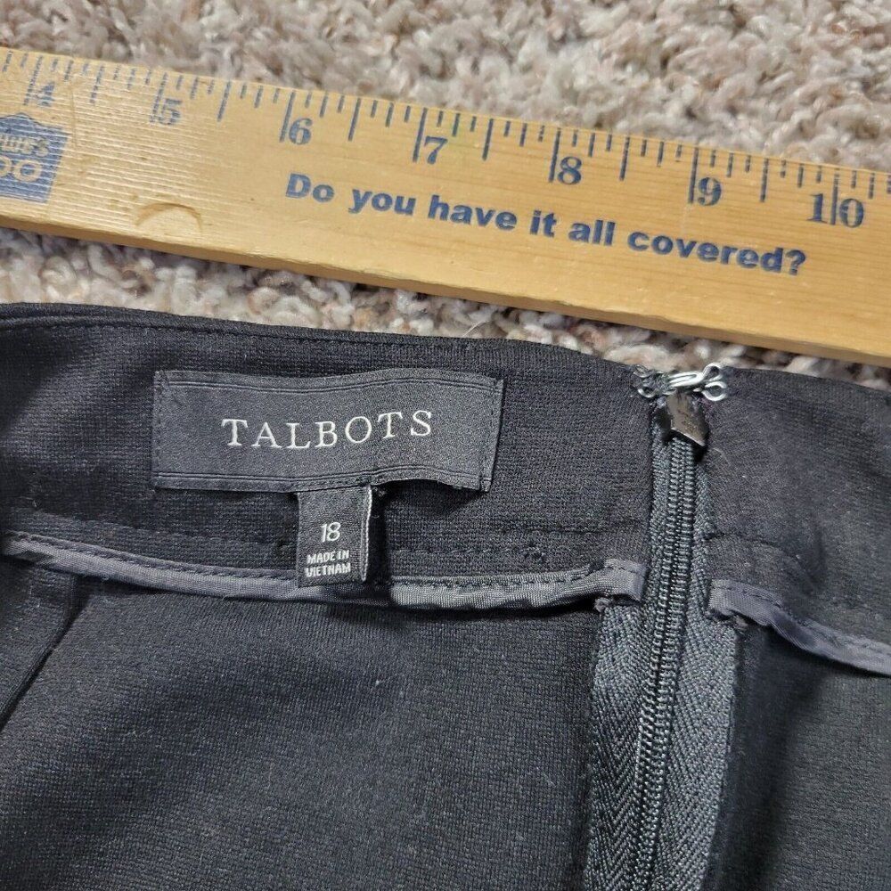 TALBOTS Skirt Womens 18 Black A Line Rayon Nylon Blend Stretch Slit - Picture 3 of 9
